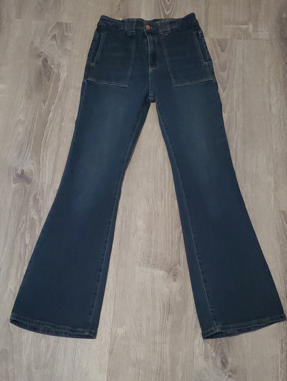 Pilcro Women's Dark Blue Flare Jeans